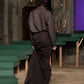 meteorite print tulle drape skirt long Brown【Delivery in August 2026】