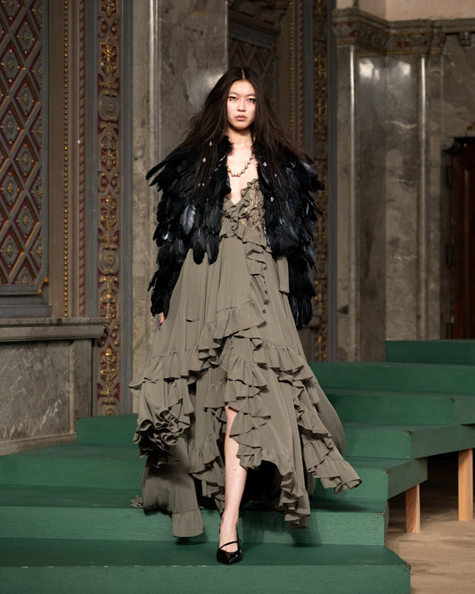 midnight garden frill ciffon dress【Delivery in August 2026】