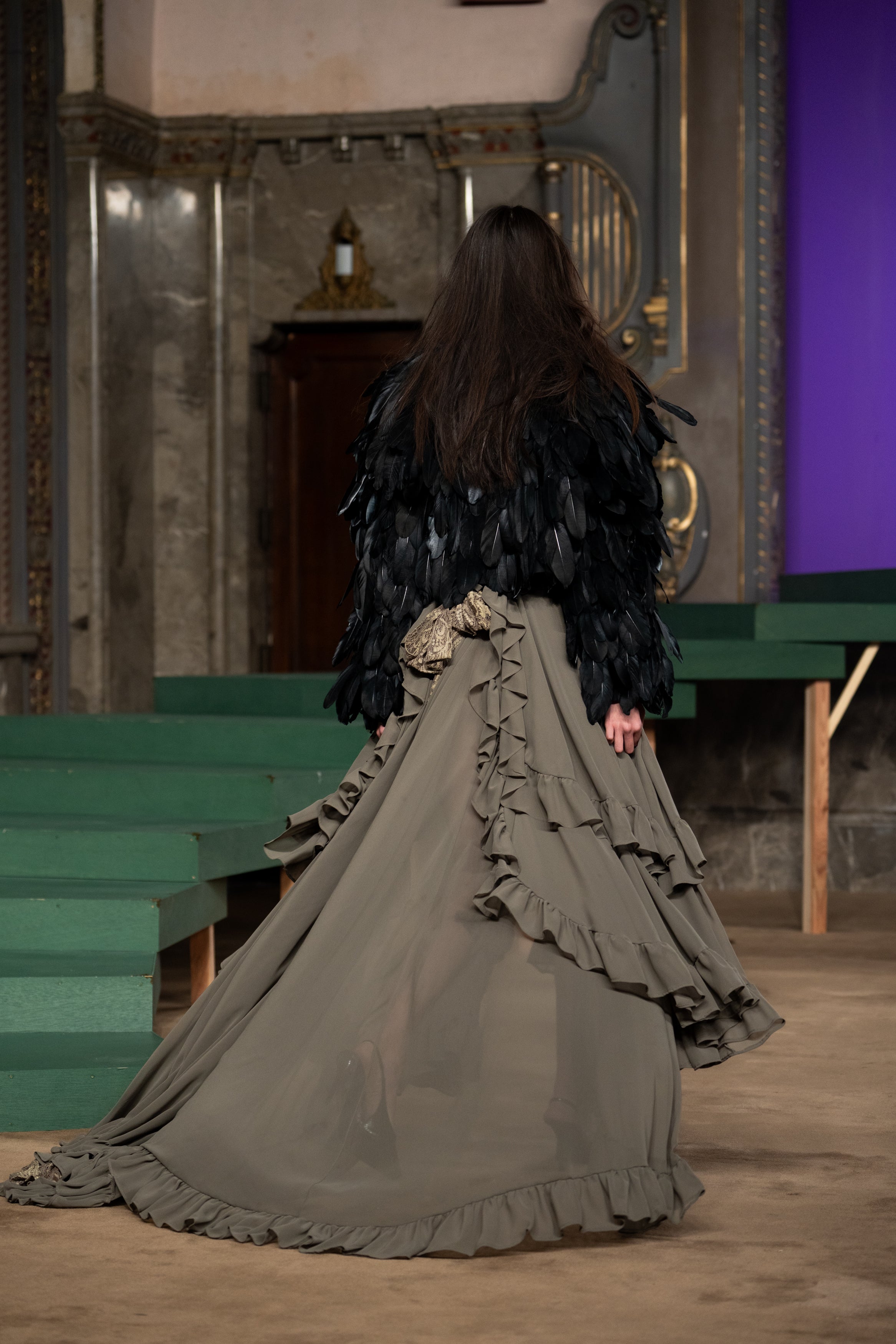 タナカダイスケ|ドレス|midnight garden frill chiffon dress