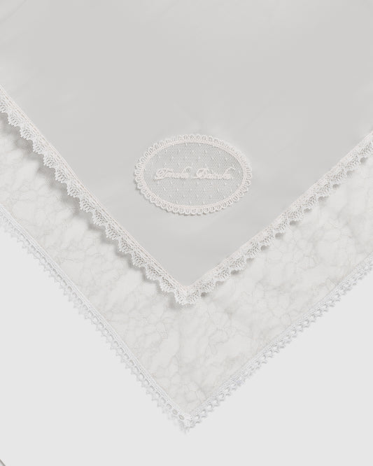 flower lace frame scarf White【Delivery in November 2025】
