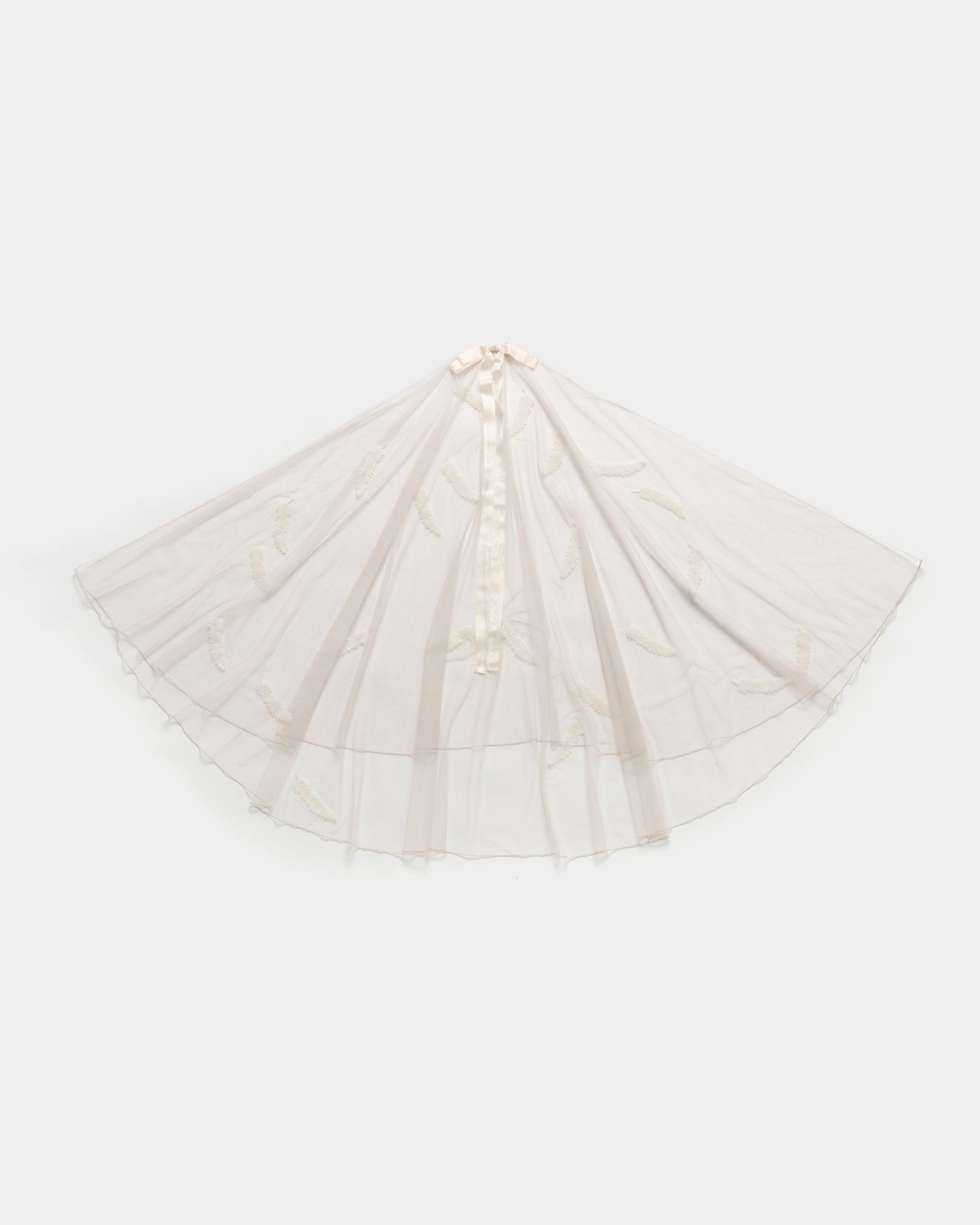 feather beads tulle veil【Delivery in March 2026】
