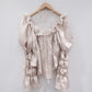 front hook ribbon satin blouse Beige【Delivery in July 2025】