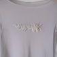 feather beads embroidery gather sleeve tops Gray【Delivery in February 2026】