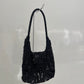 Black scale braid embroidery mini bag【Delivery in August 2025】