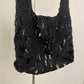 Black scale braid embroidery mini bag【Delivery in August 2025】