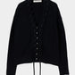 lace crochet knit ribbon cardigan Black【Delivery in August 2026】