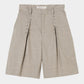 piercing stripe cross tack half pants Greige【Delivery in July 2026】