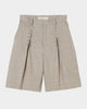 piercing stripe cross tack half pants Greige【stock】