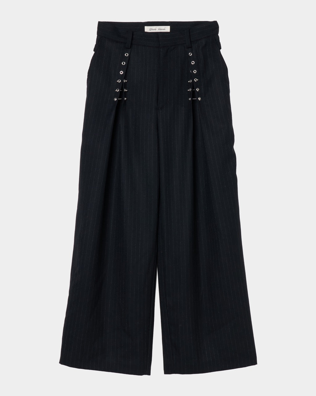 piercing stripe cross tack pants Black【Delivery in July 2026】