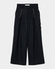 piercing stripe cross tack pants Black【stock】