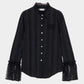 lace cuffs tack blouse Black【Delivery in June 2026】