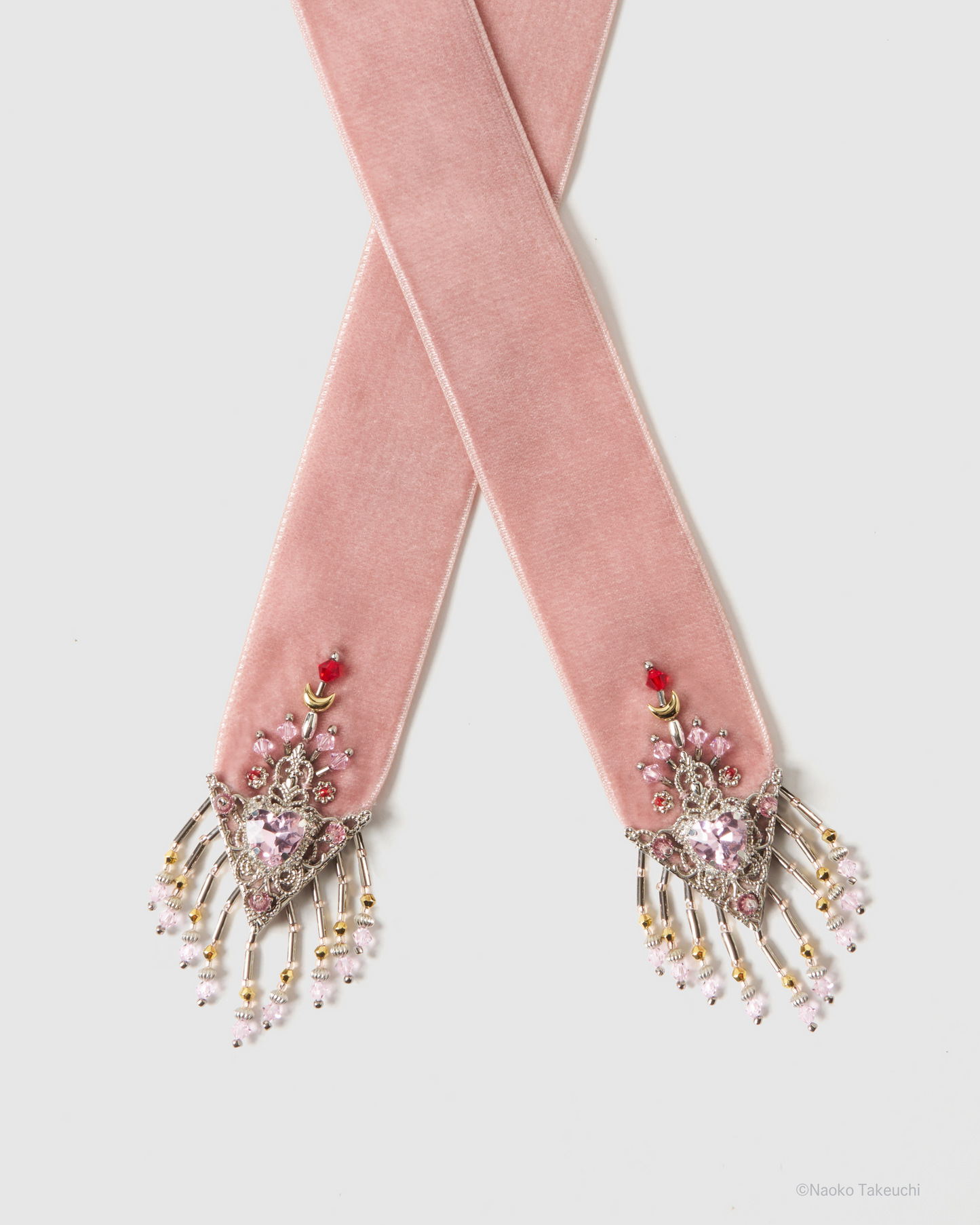 Sailor Chibi Moon crystal silver tip velvet long ribbon【stock】