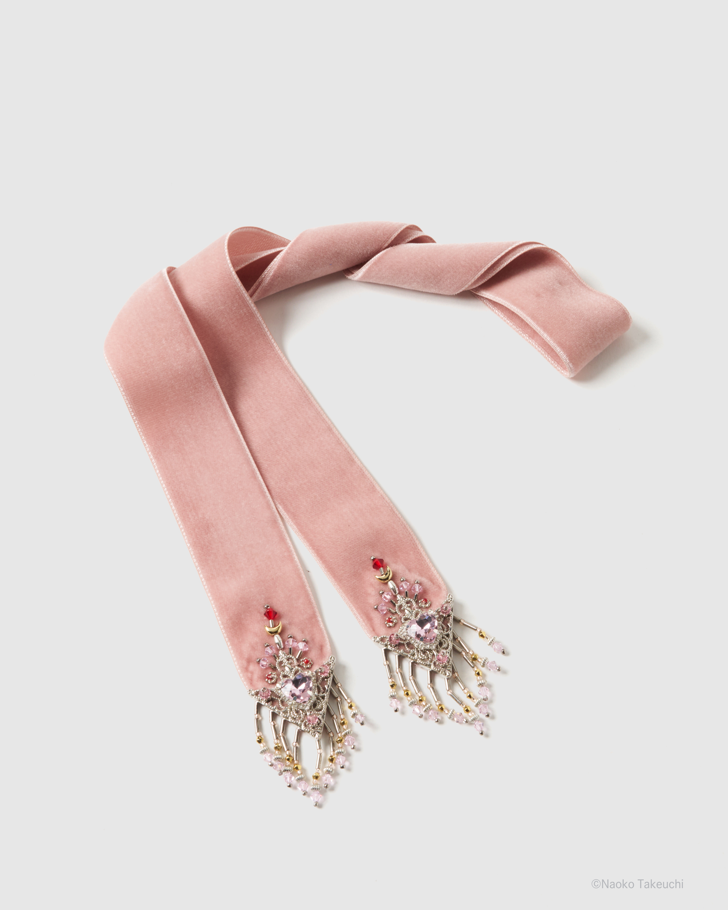 Sailor Chibi Moon crystal silver tip velvet long ribbon【stock】