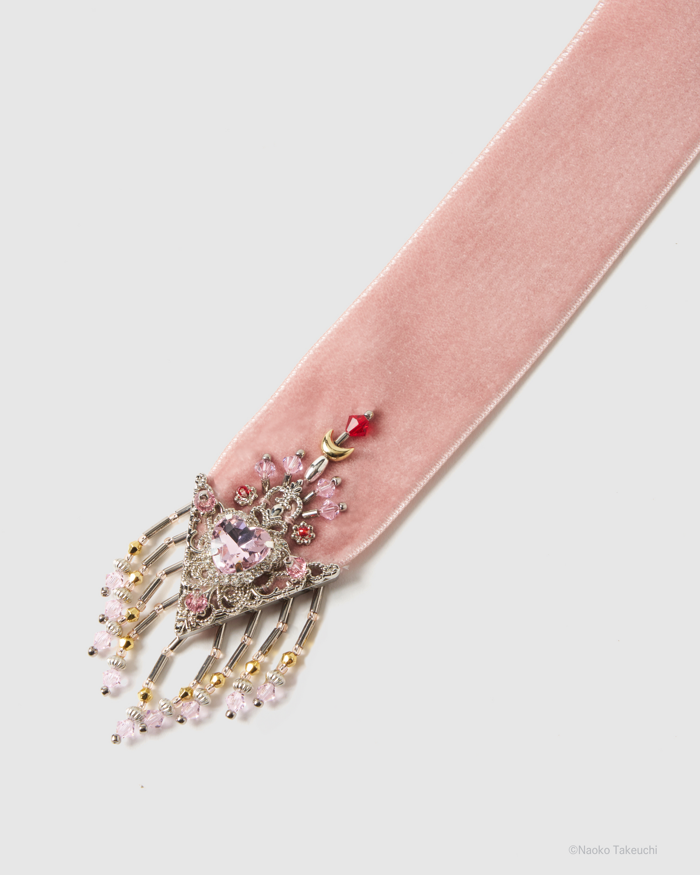 Sailor Chibi Moon crystal silver tip velvet long ribbon【stock】