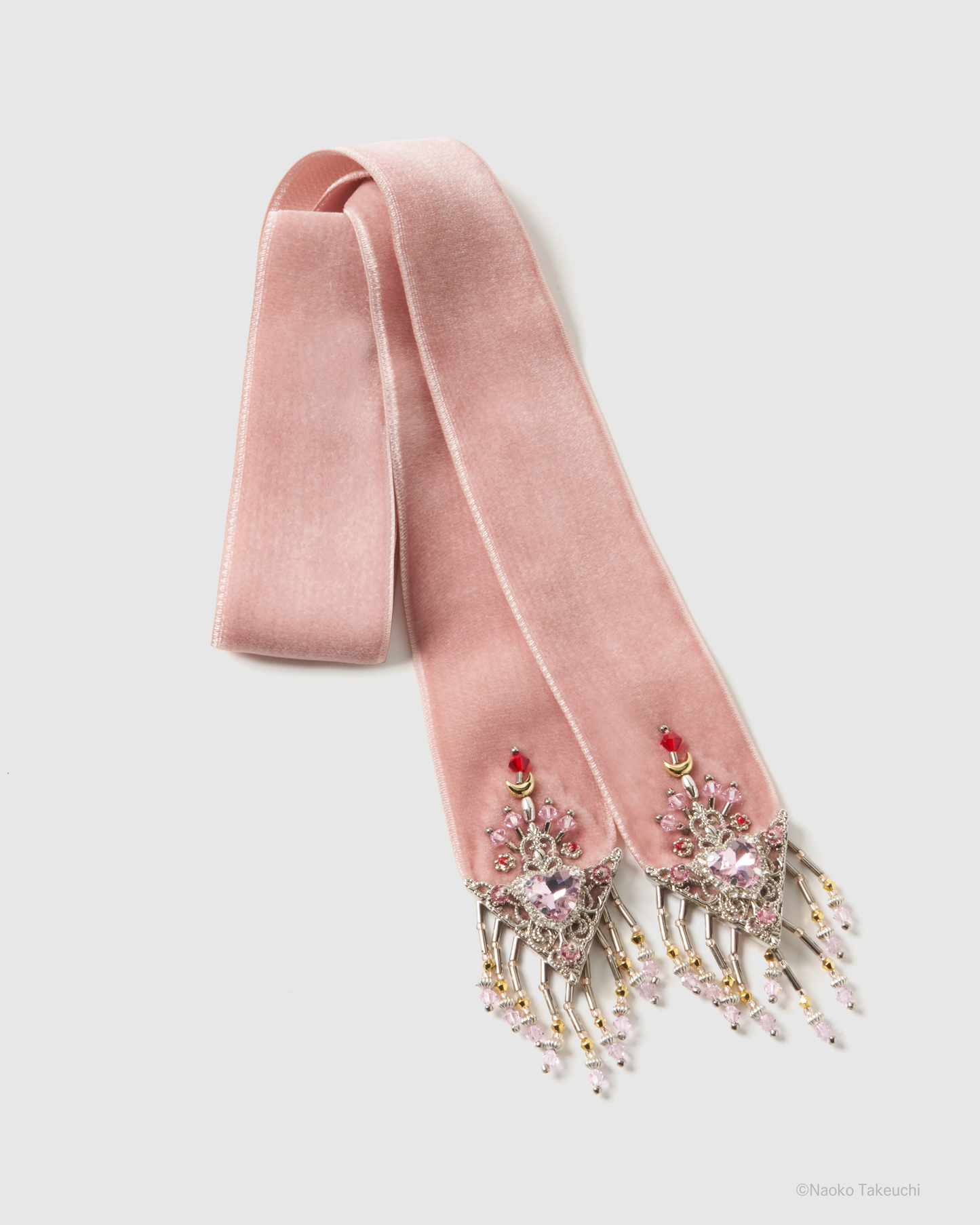 Sailor Chibi Moon crystal silver tip velvet long ribbon【stock】