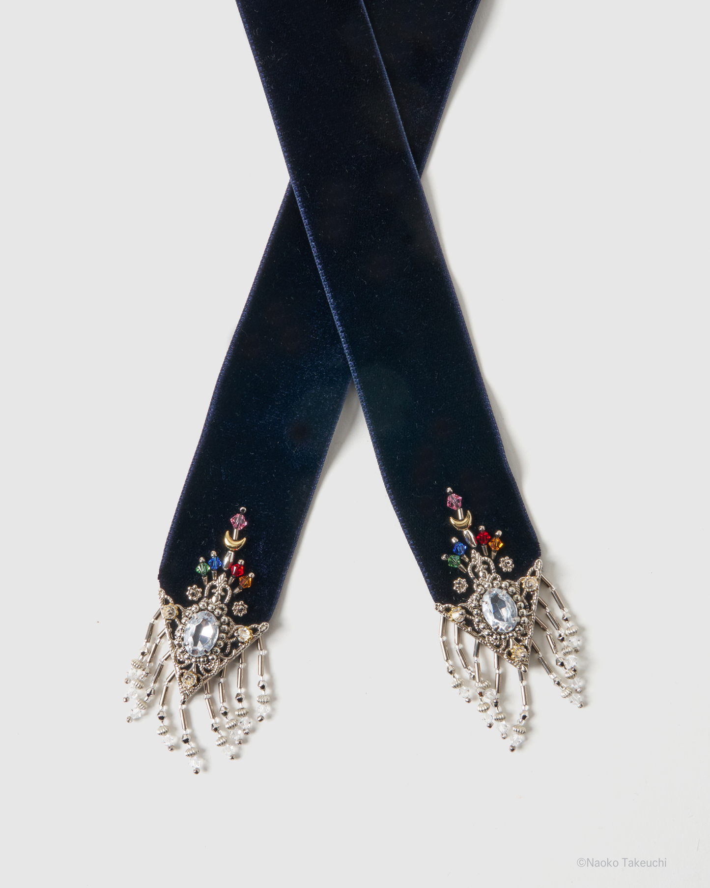 5 Sailor Guardians crystal silver tip velvet long ribbon【Delivery in September 2026】