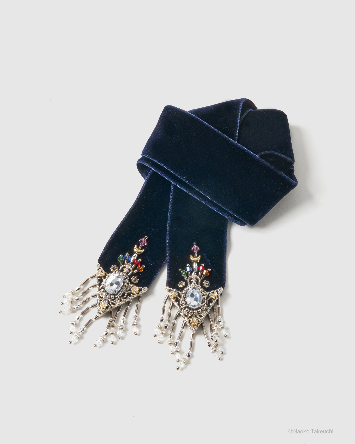 5 Sailor Guardians crystal silver tip velvet long ribbon【Delivery in September 2026】