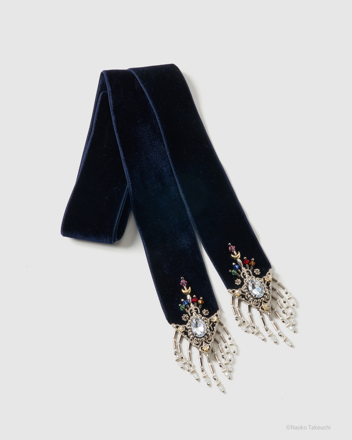 5 Sailor Guardians crystal silver tip velvet long ribbon【Delivery in September 2026】