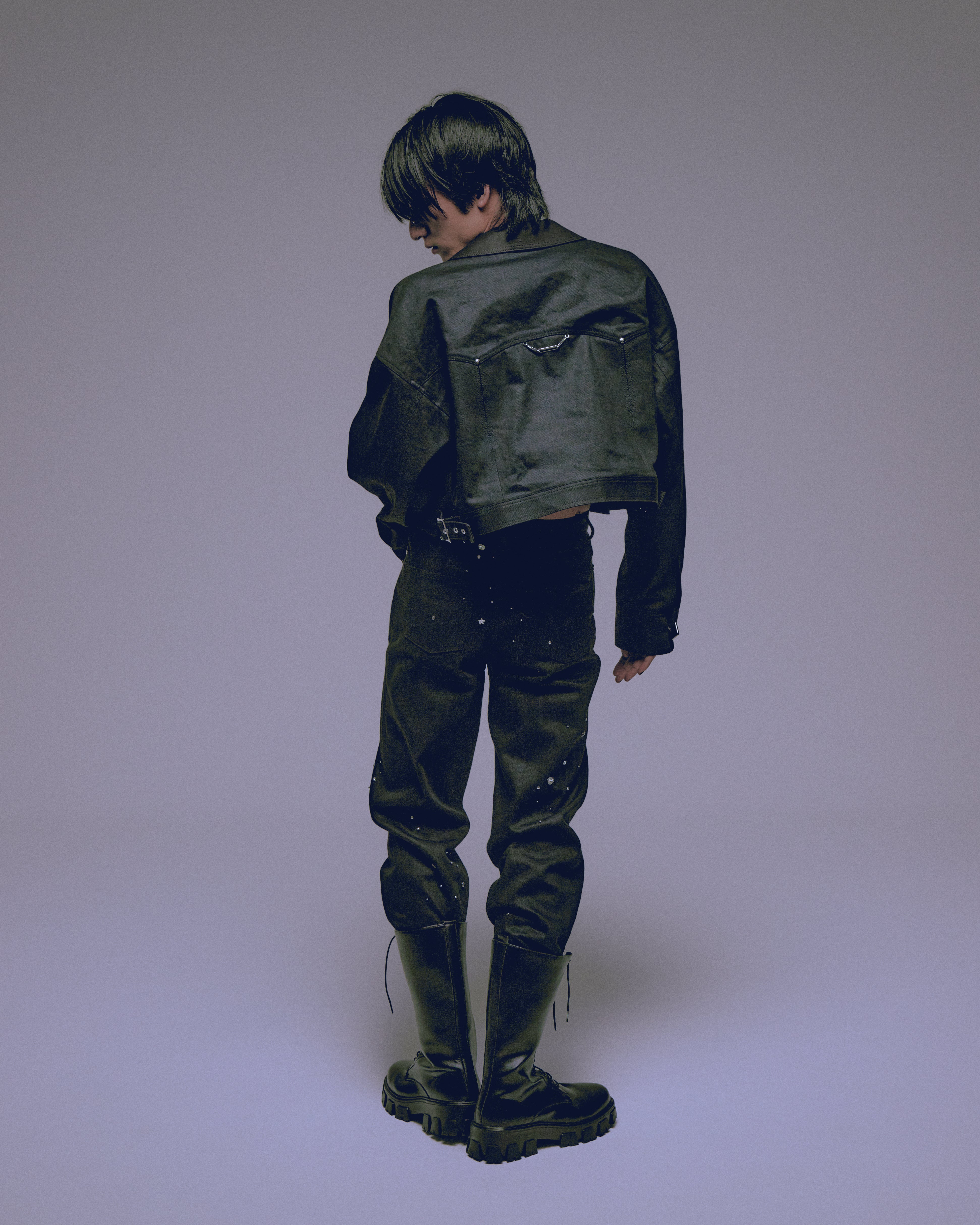 Silver metal black denim jacket【stock】 – tanakadaisuke