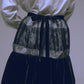 Black lace velvet voluminous skirt【Delivery in December 2023】