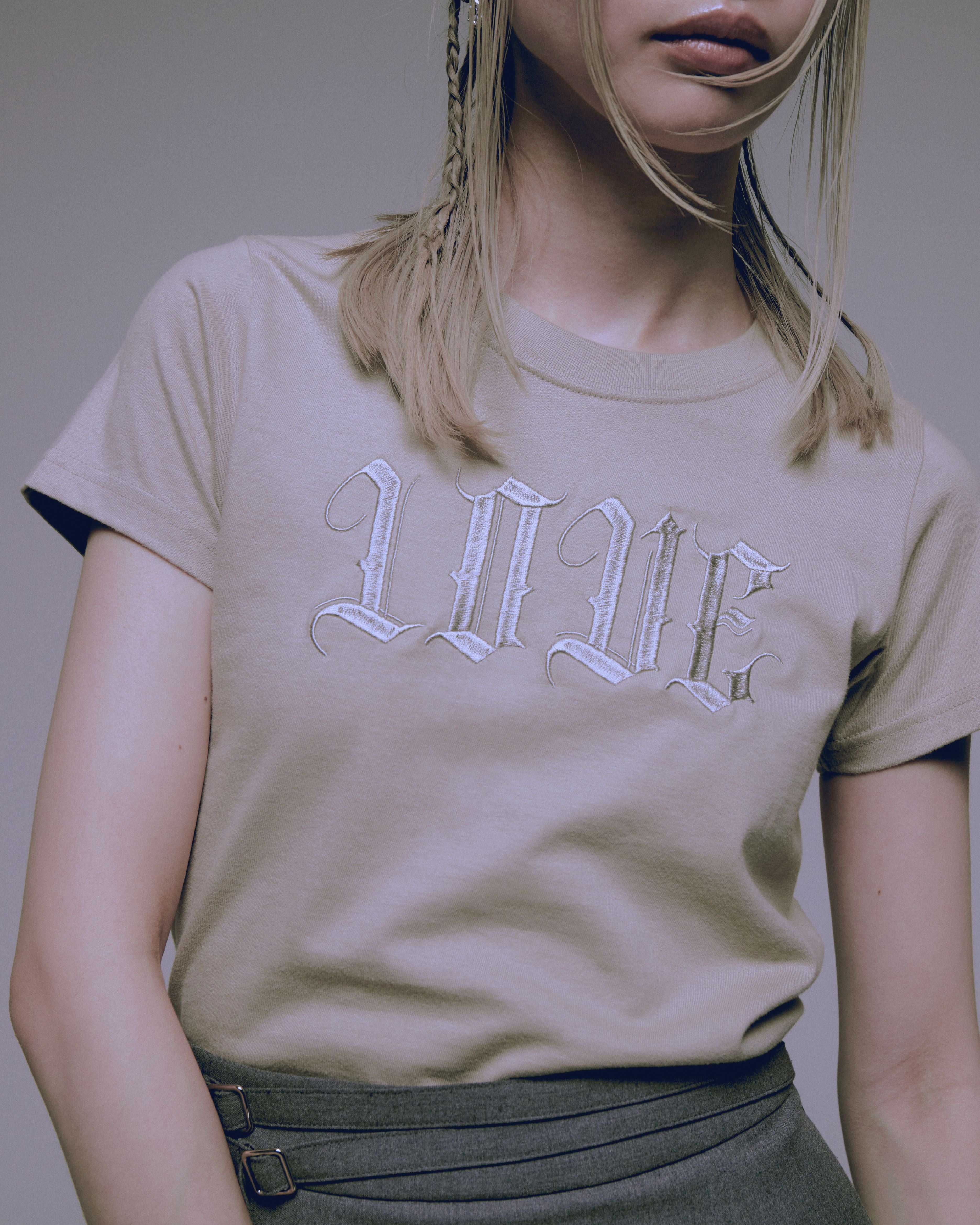 LOVE mini T-shirt Khaki【stock】