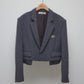 Stripe lining cropped jacket Gray【Delivery in January 2027】