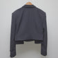 Stripe lining cropped jacket Gray【Delivery in January 2027】