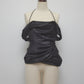 satin drape camisole tops Black【Delivery in February 2027】