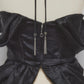 satin drape camisole tops Black【Delivery in February 2027】
