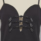 Metal china button camisole Black【Delivery in March 2027】