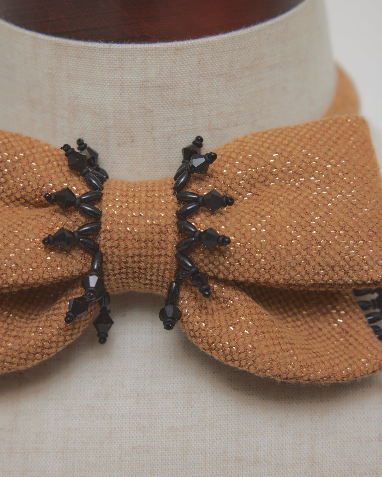 black beads tweed bowtie【Delivery in February 2027】
