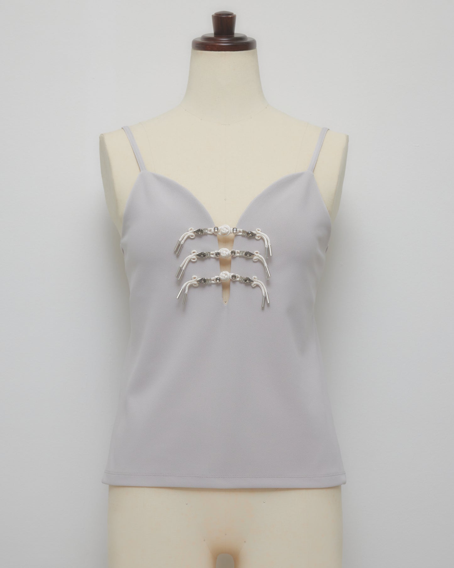 Metal china button camisole Greige【Delivery in March 2027】