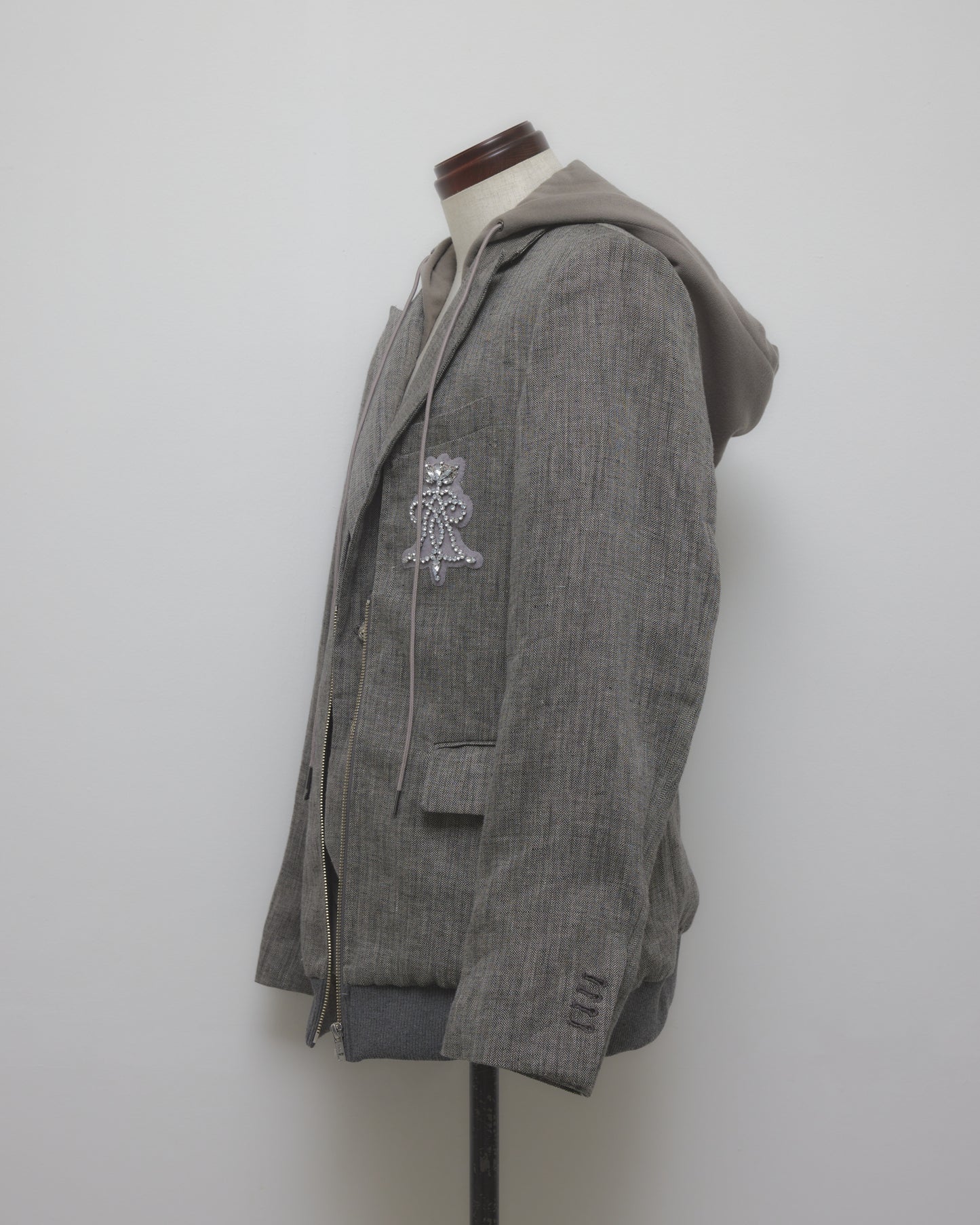 Double layer emblem jacket Gray【Delivery in January 2027】