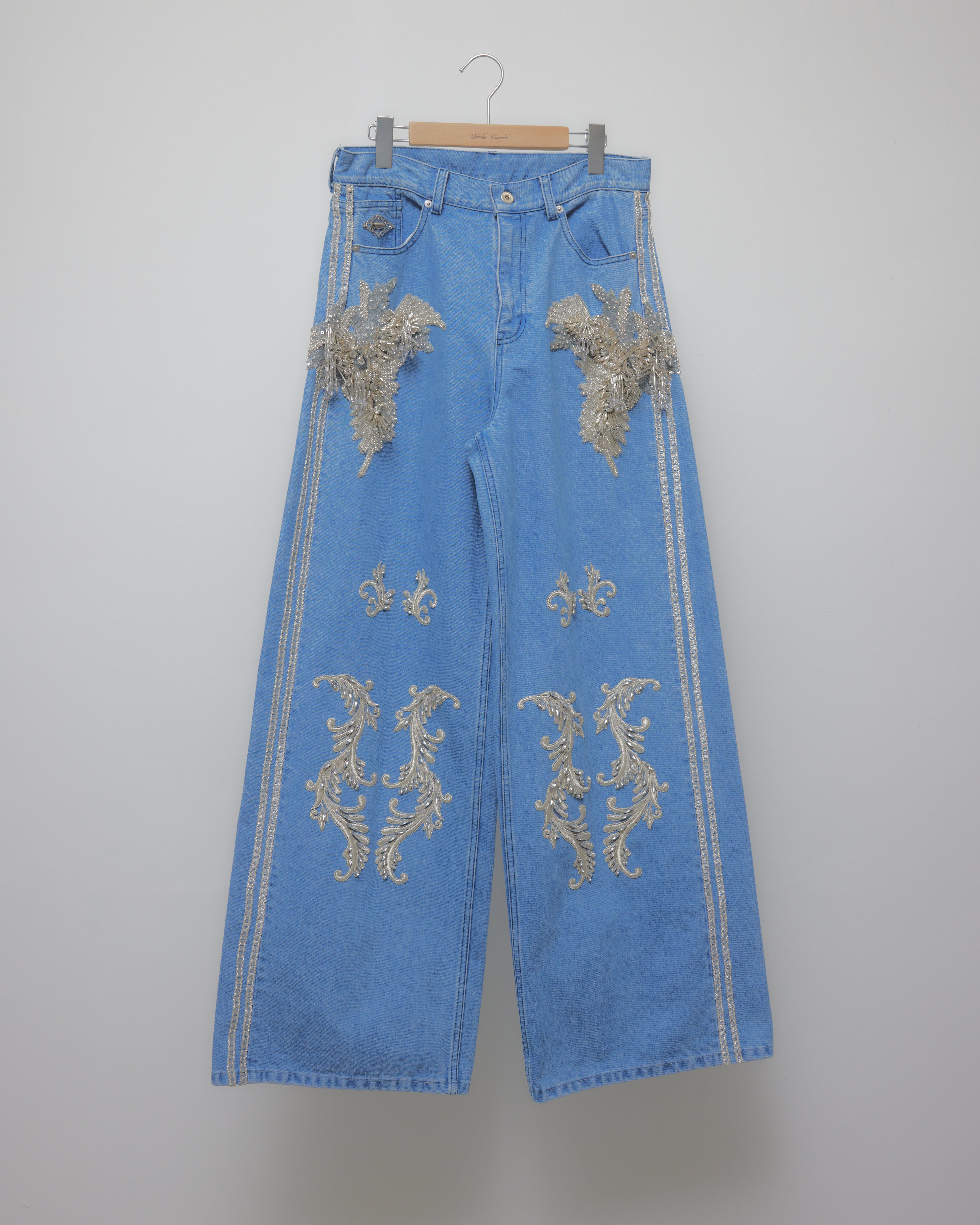 tanakadaisuke(タナカダイスケ)|パンツ|Botanical bijou denim pants Blue