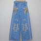 Botanical bijou denim pants Blue【Delivery in March 2027】