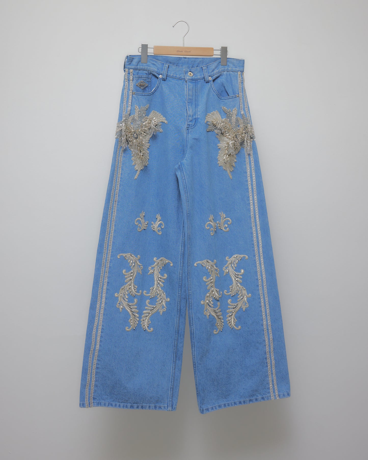 Botanical bijou denim pants Blue【Delivery in March 2027】