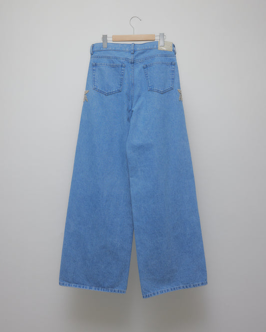 Botanical bijou denim pants Blue【Delivery in March 2027】