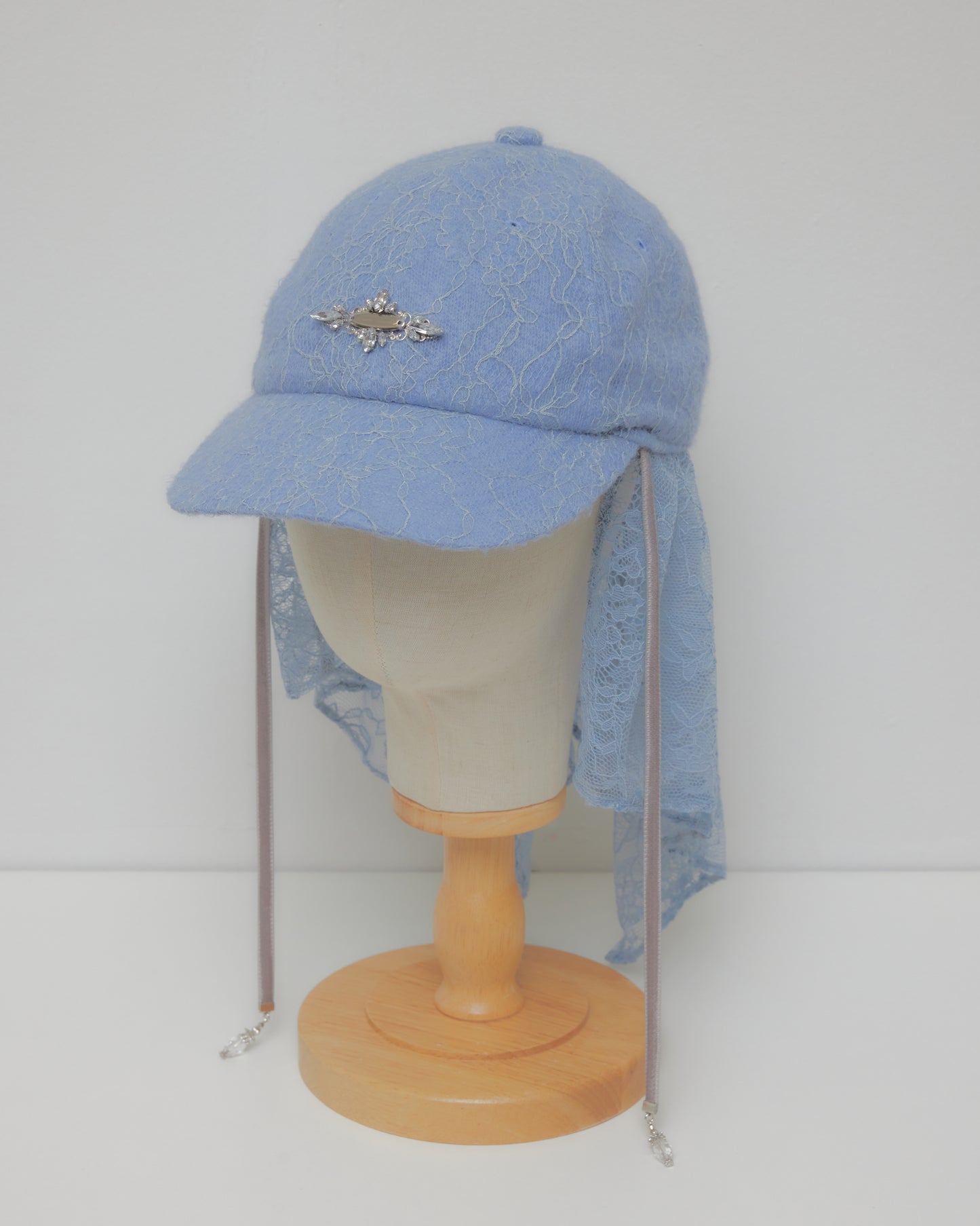 bijou logo lace veil Cap Blue【Delivery in March 2027】