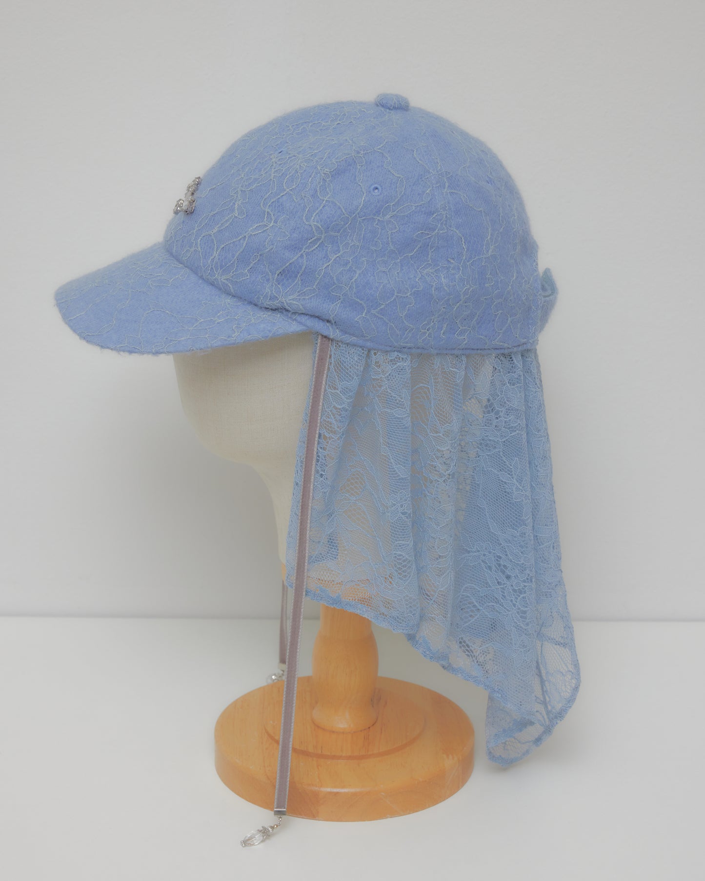 bijou logo lace veil Cap Blue【Delivery in March 2027】