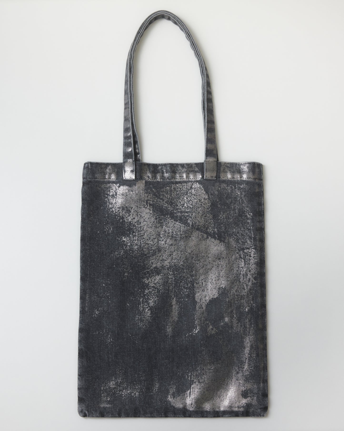 silver foil denim tote bag Black【Delivery in March 2027】