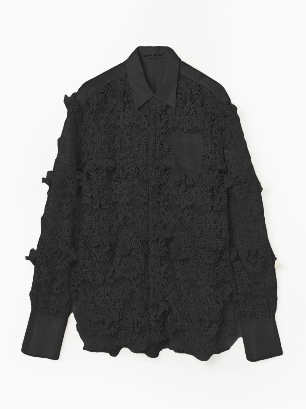 orchid lace shirt Black【Delivery in February 2025】