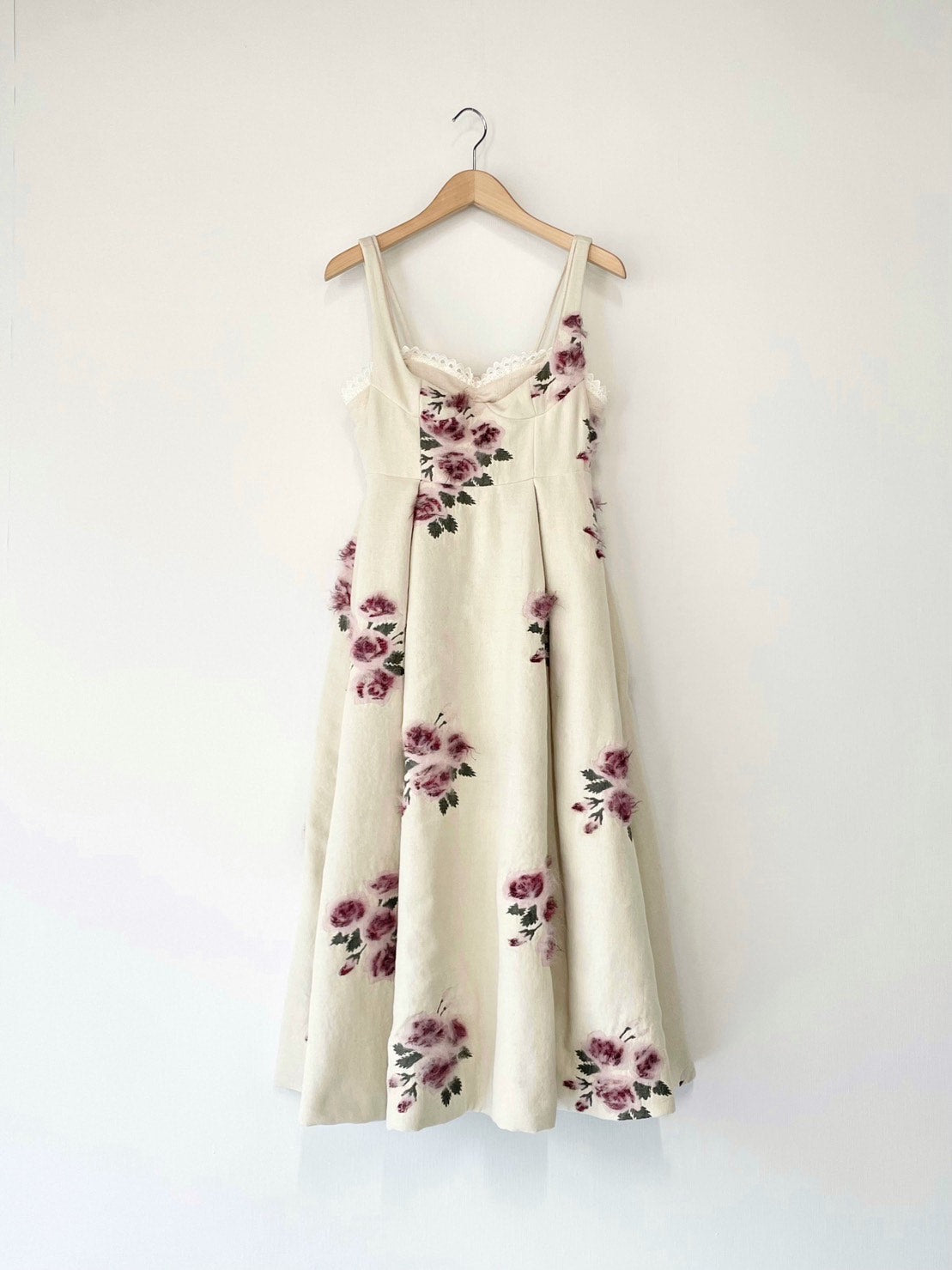 pink(yellow) rose jacquard dress【Delivery in March 2024】