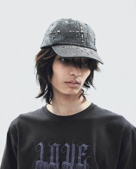 silver metal cross cap Gray【stock】