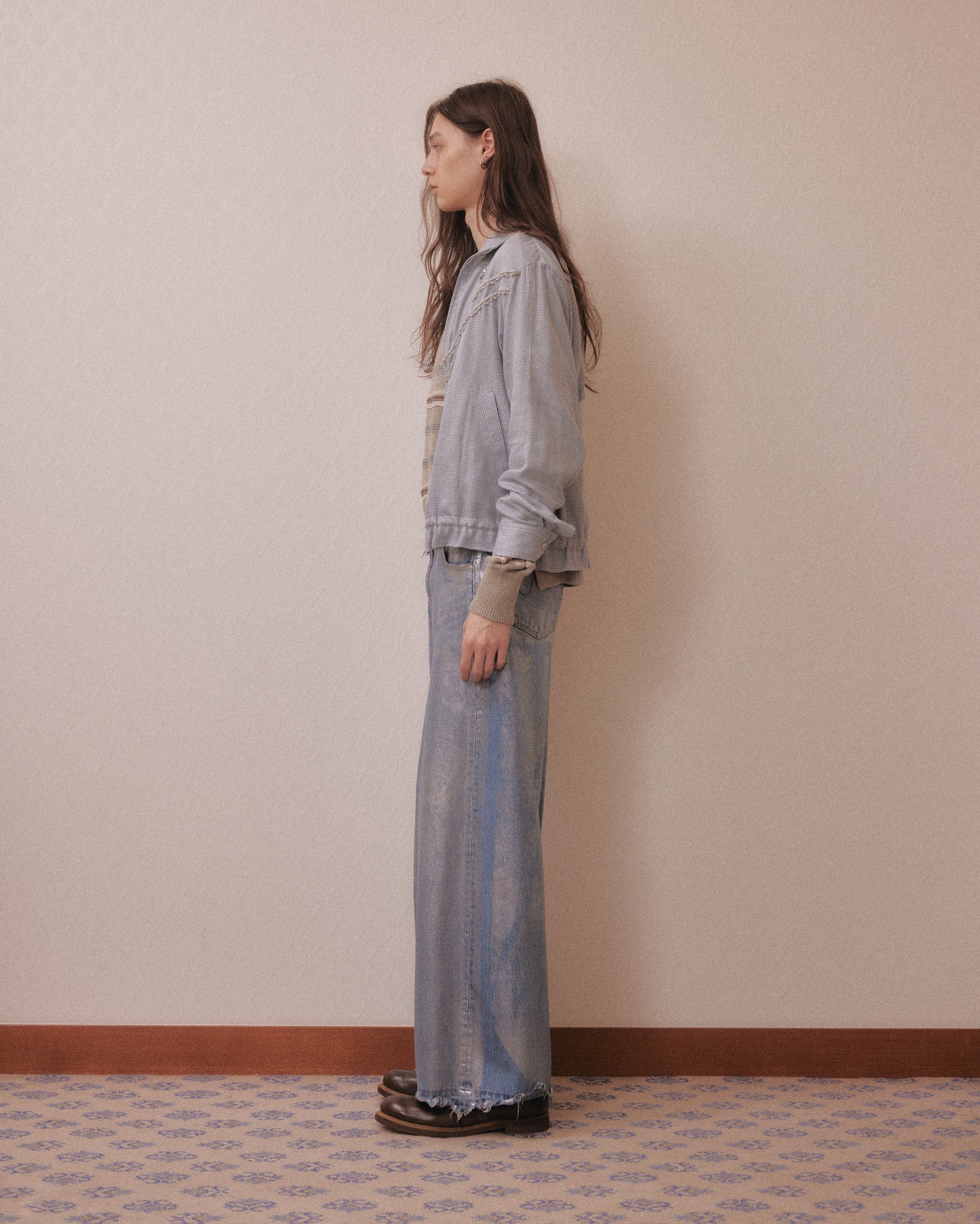 Lace border knit pulover Gray【Delivery in January 2027】