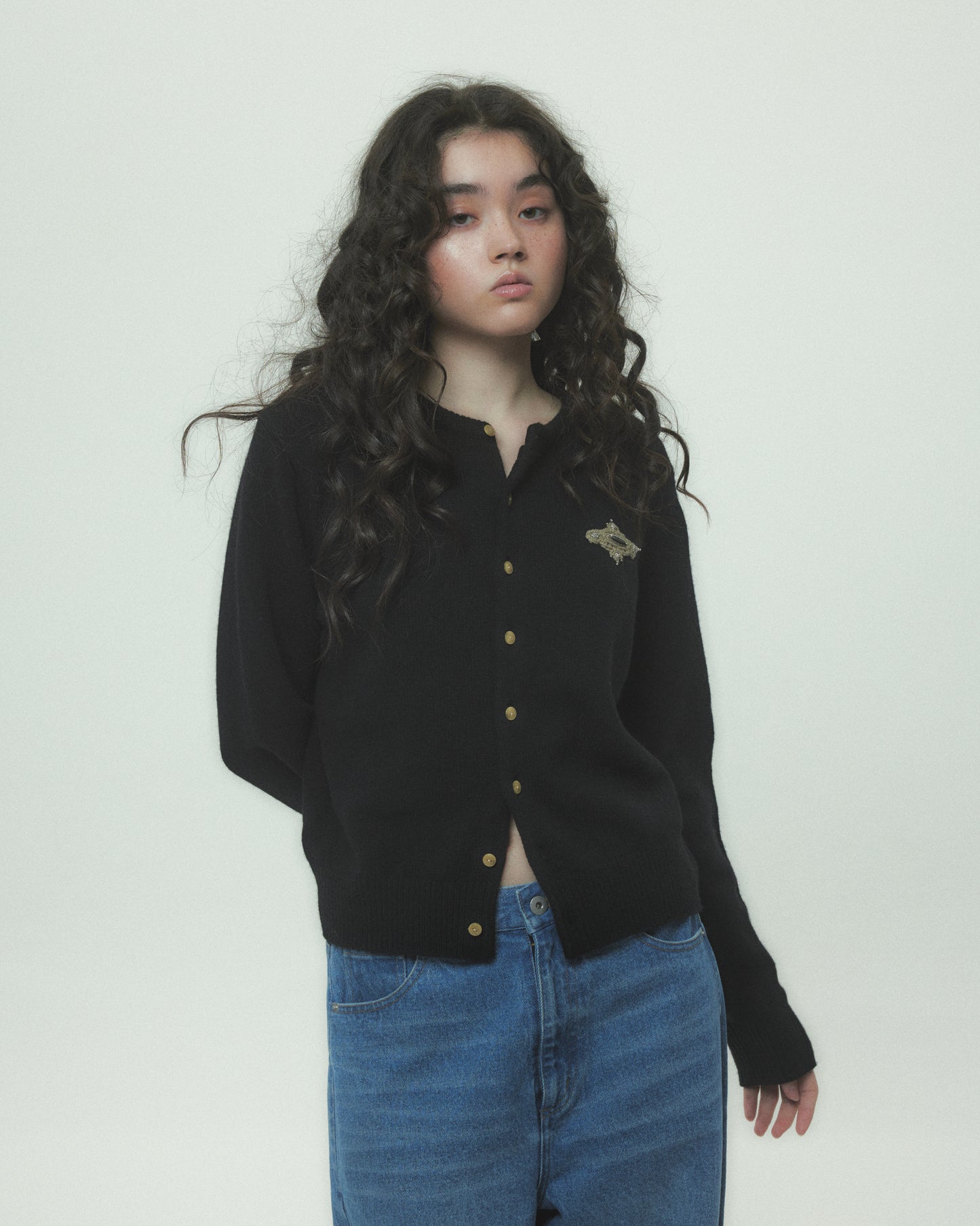 LOVE metal bolts cardigan Black【Delivery in September 2026】