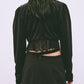 gather neck velour tops Black【Delivery in February 2025】