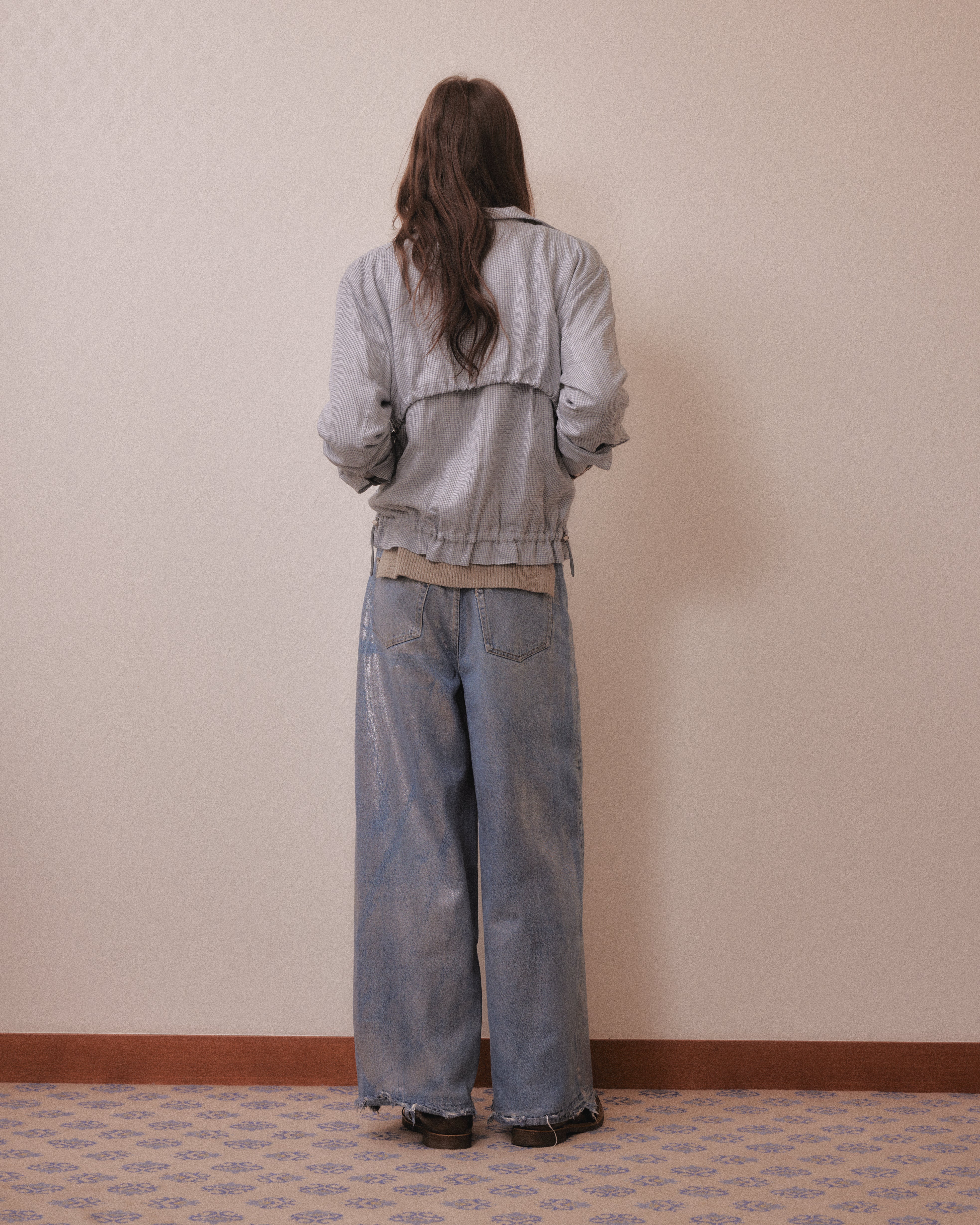 tanakadaisuke(タナカダイスケ)|ニット|Lace border knit pulover Gray