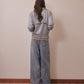 Lace border knit pulover Gray【Delivery in January 2027】