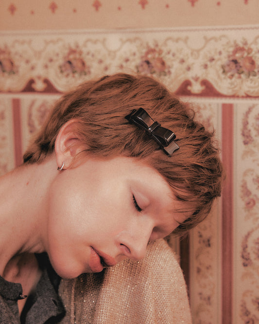 meteorite ribbon barrette Black【Delivery in  February 2027】