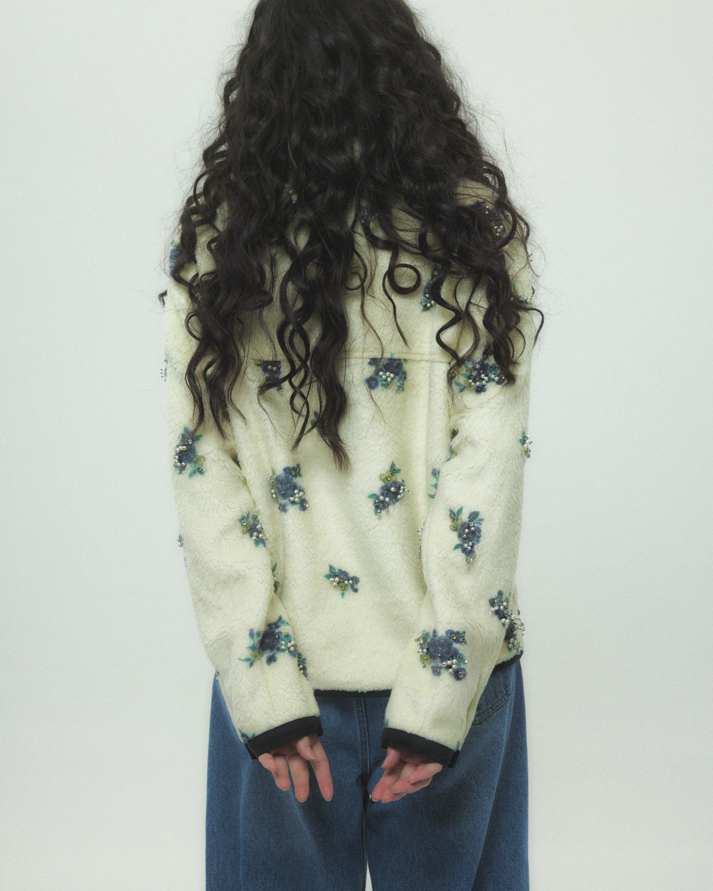 petit floral pattern boa pullover Cream【Delivery in September 2026】